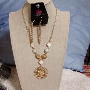Sunburst Style Gold Necklace